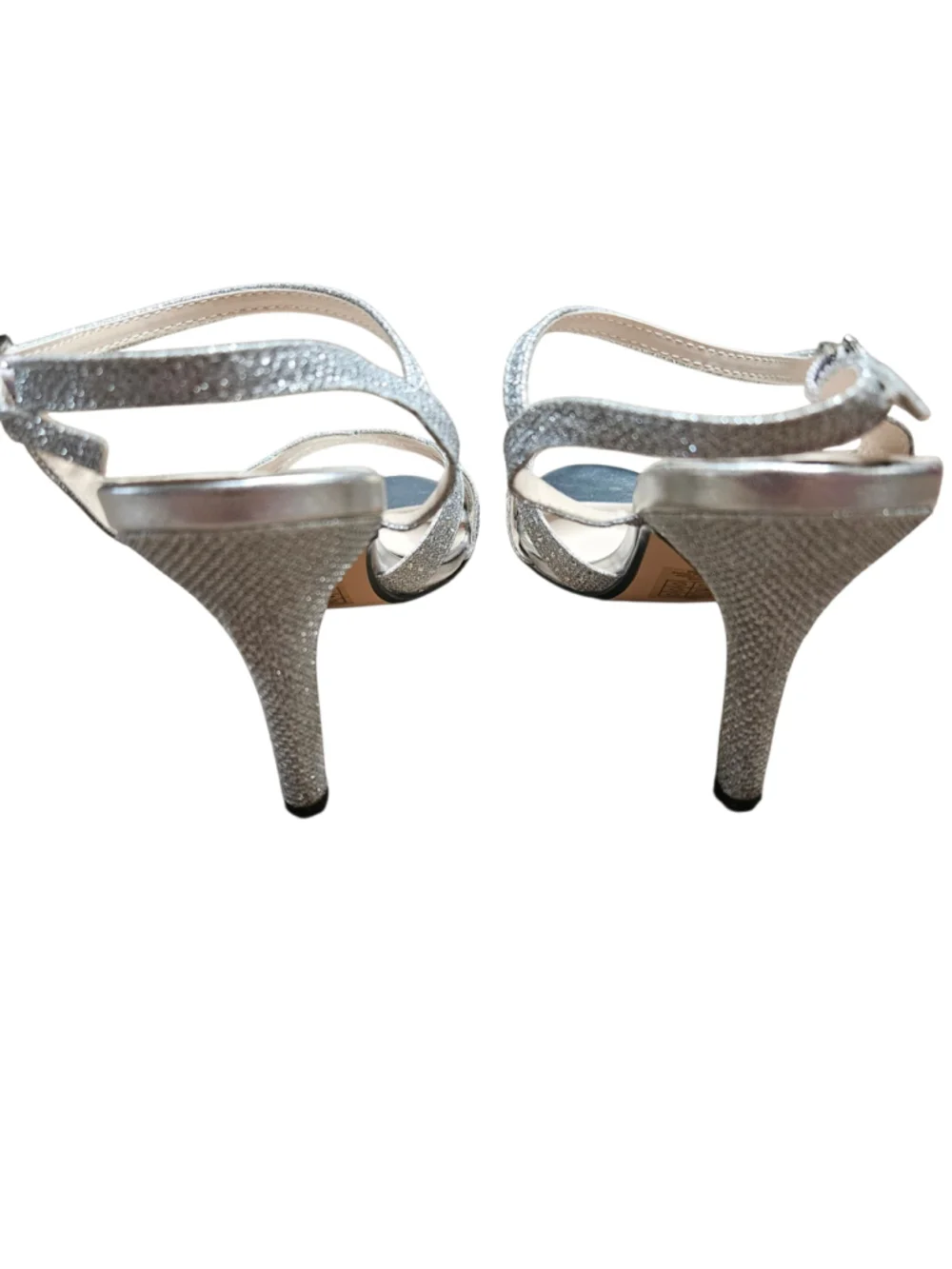 Benjamin Walk Touch Ups 9M Silver Dulce Rhinestone Strappy Heel Sandals